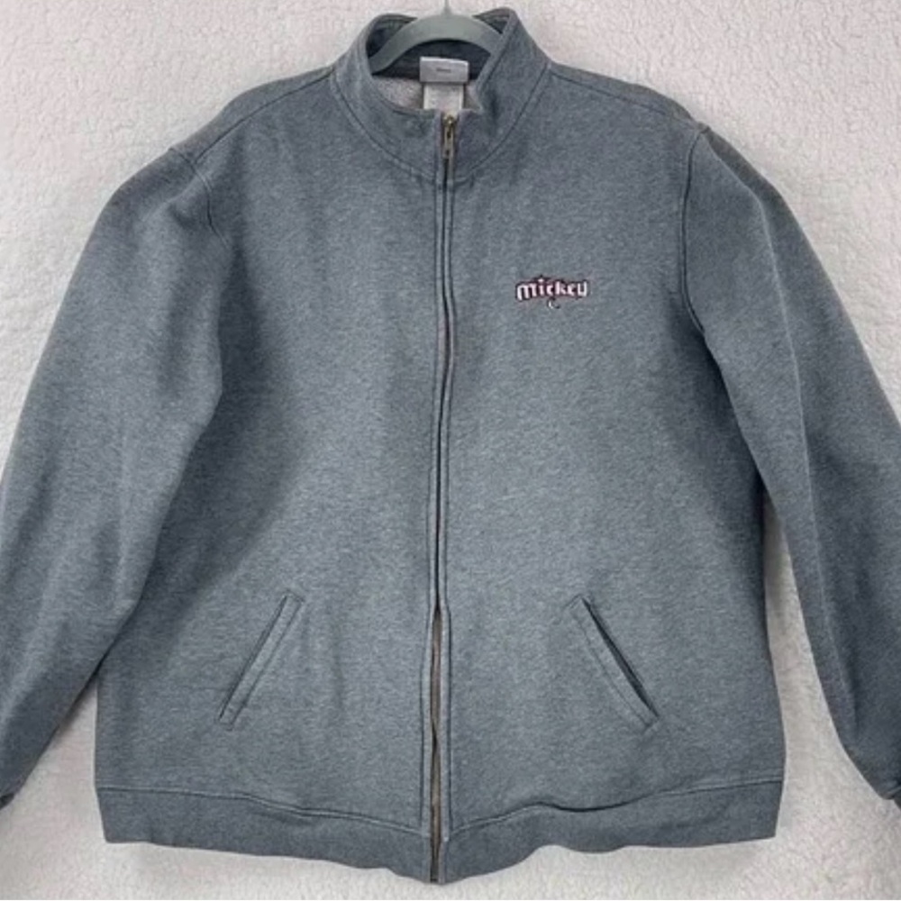 Mickey Mouse Moon Disney Disneyland
Resort Gray Small Full Zip Sweater